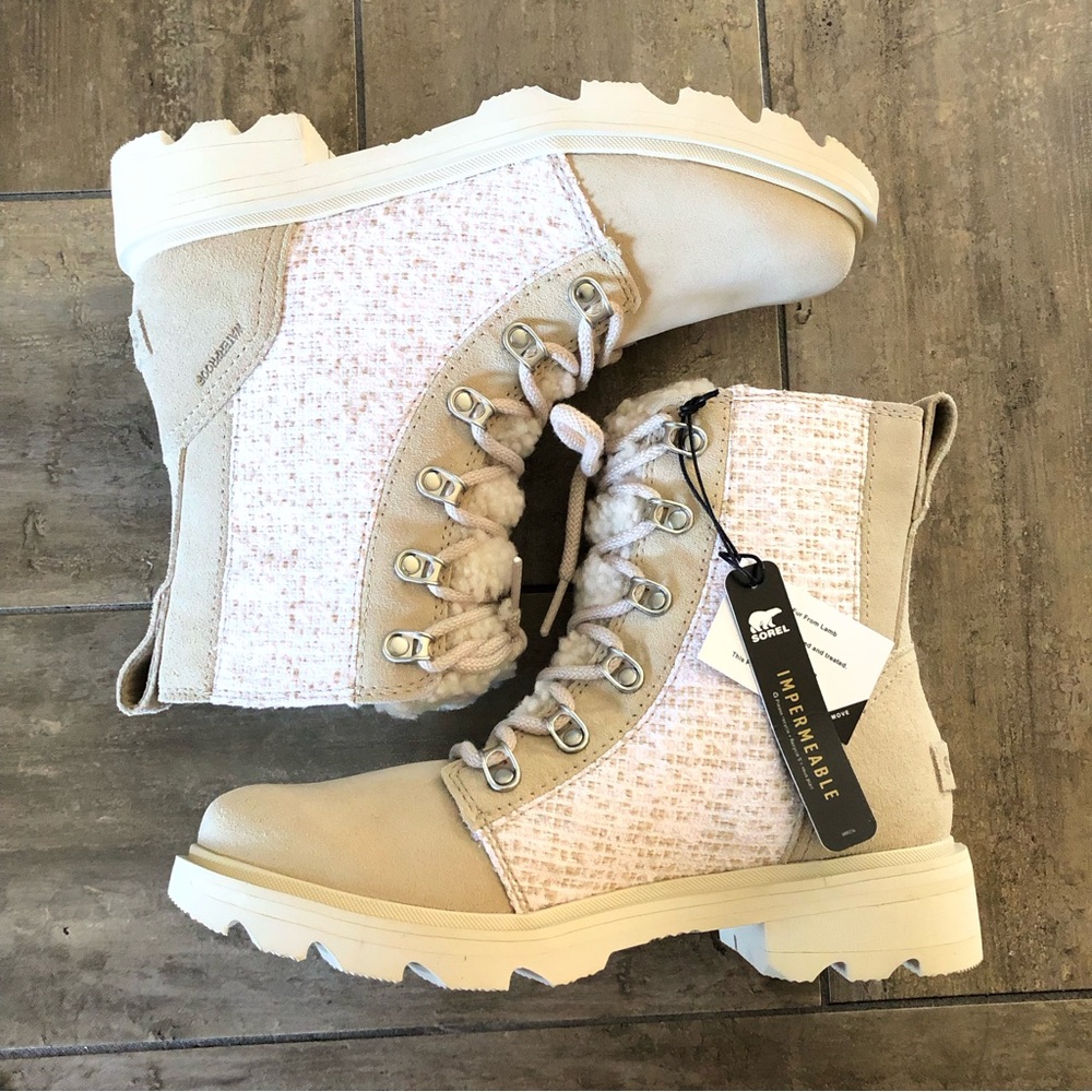 Sorel Lennox Lace Cozy Boots Ancient Fossil Women’s Size 6 NWT - Picture 4 of 9